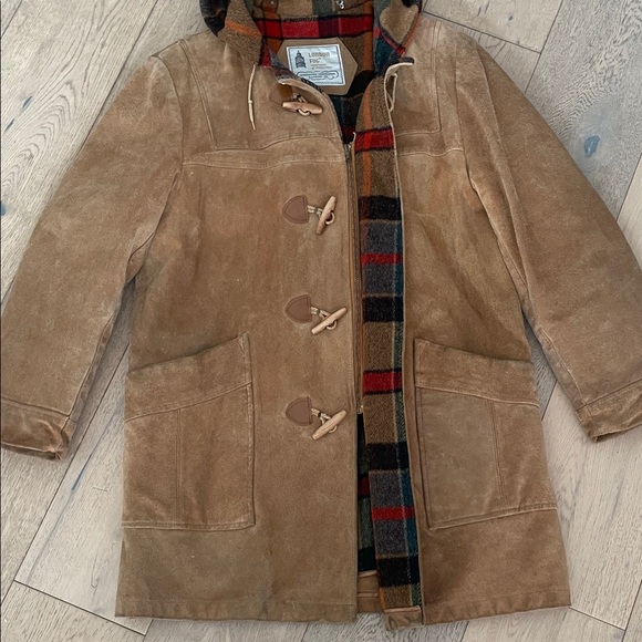 London Fog | Rare Vintage Suede Toggle Duffle Coat - Picture 6 of 12